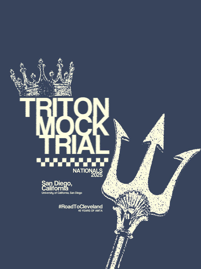 UC San Diego, Triton Mock Trial 2024-25 National Championship hoodie design (back)